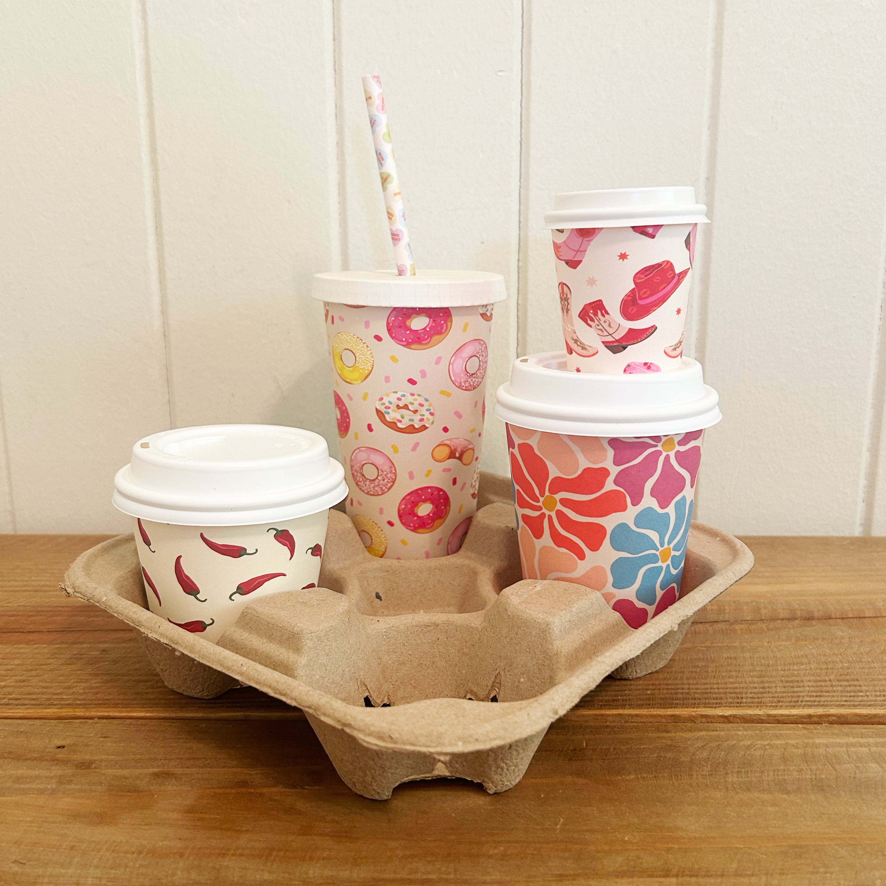 4 Cup Tray Recycled Pulp (Carton 200)