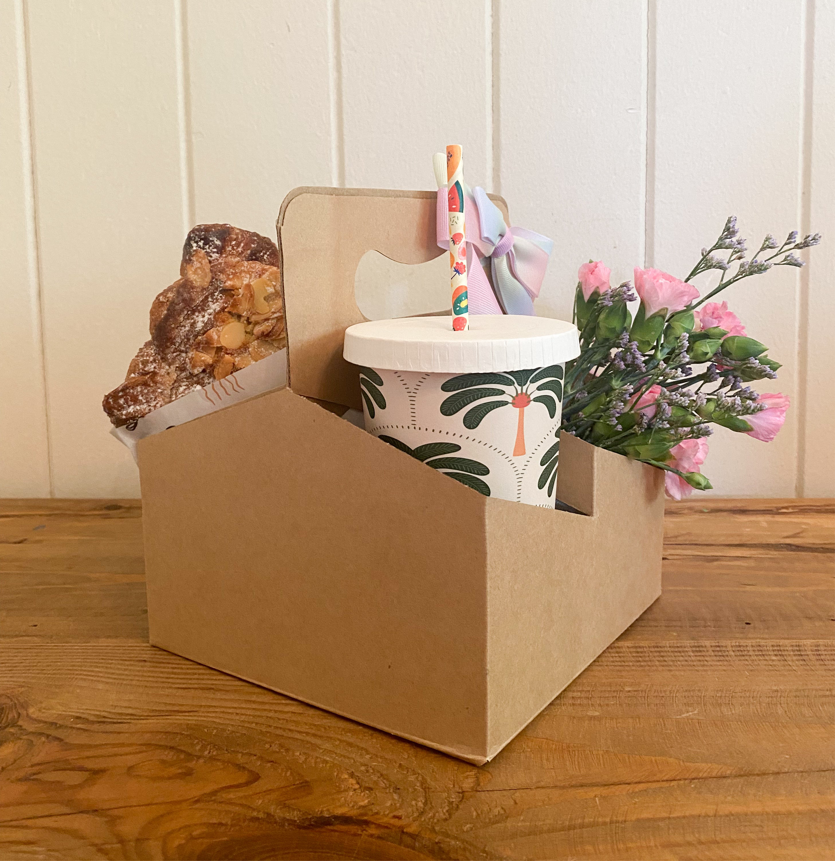 4 Cup Carry Tray (Kraft) with Handle (Carton 200)